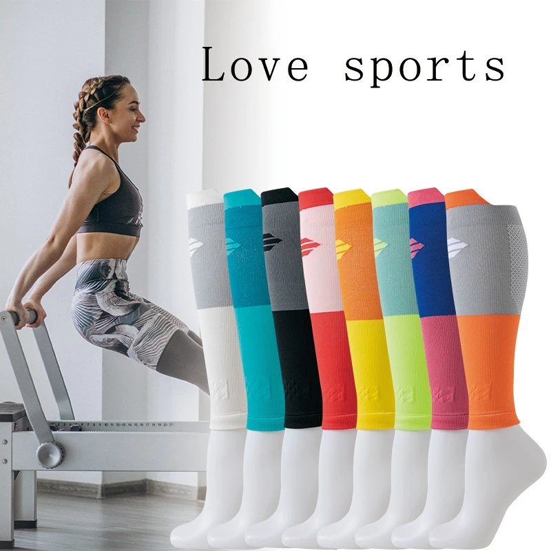 Men Women Outdoor Sports High Elasticity Calf Protective Sock Sleeves Yoga Socks Pilates Training Indoor Sports Anti-Slip Socks