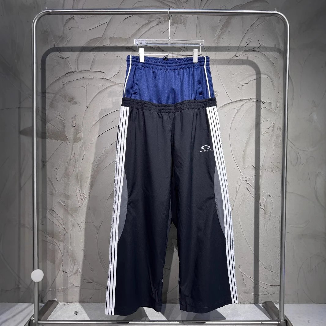 25ss Early Spring New Balenciaga Hand-Painted Graffiti Pants Sports Pants Embroidery Single Ring School Pants Unisex