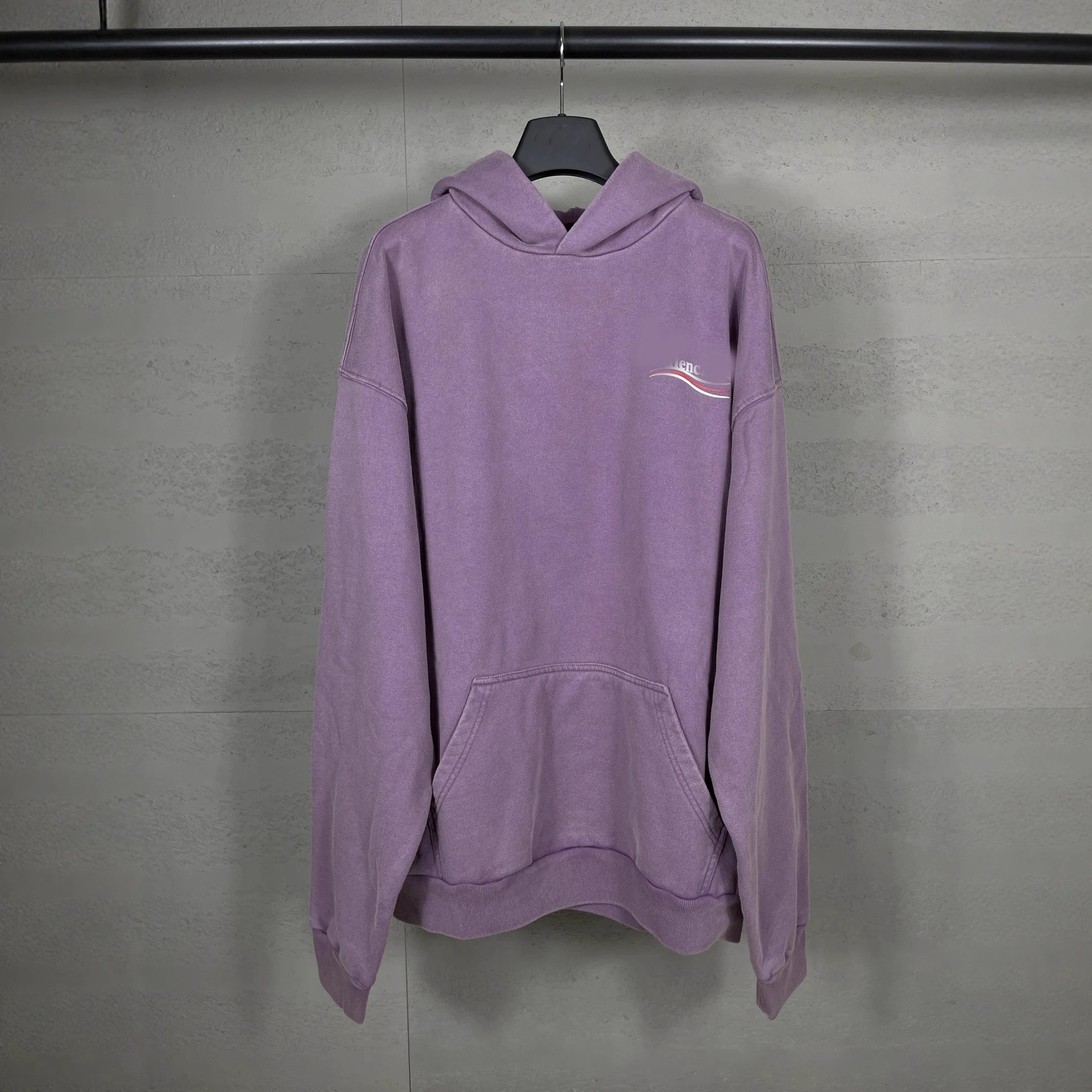 Balenciaga Coca-Cola Print Tear Wash Distressed Vintage Hoodie Loose Casual Pullover Unisex Couple
