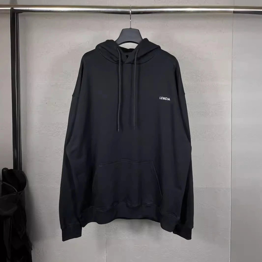 Balenciaga classic style front and back classic letter print hooded sweatshirt loose casual men's and women's hoodie