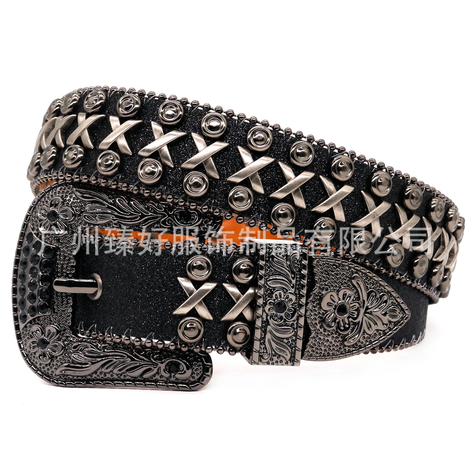 MBBJM Rhinestone Belt Handmade Personalized Street Trouser Belt