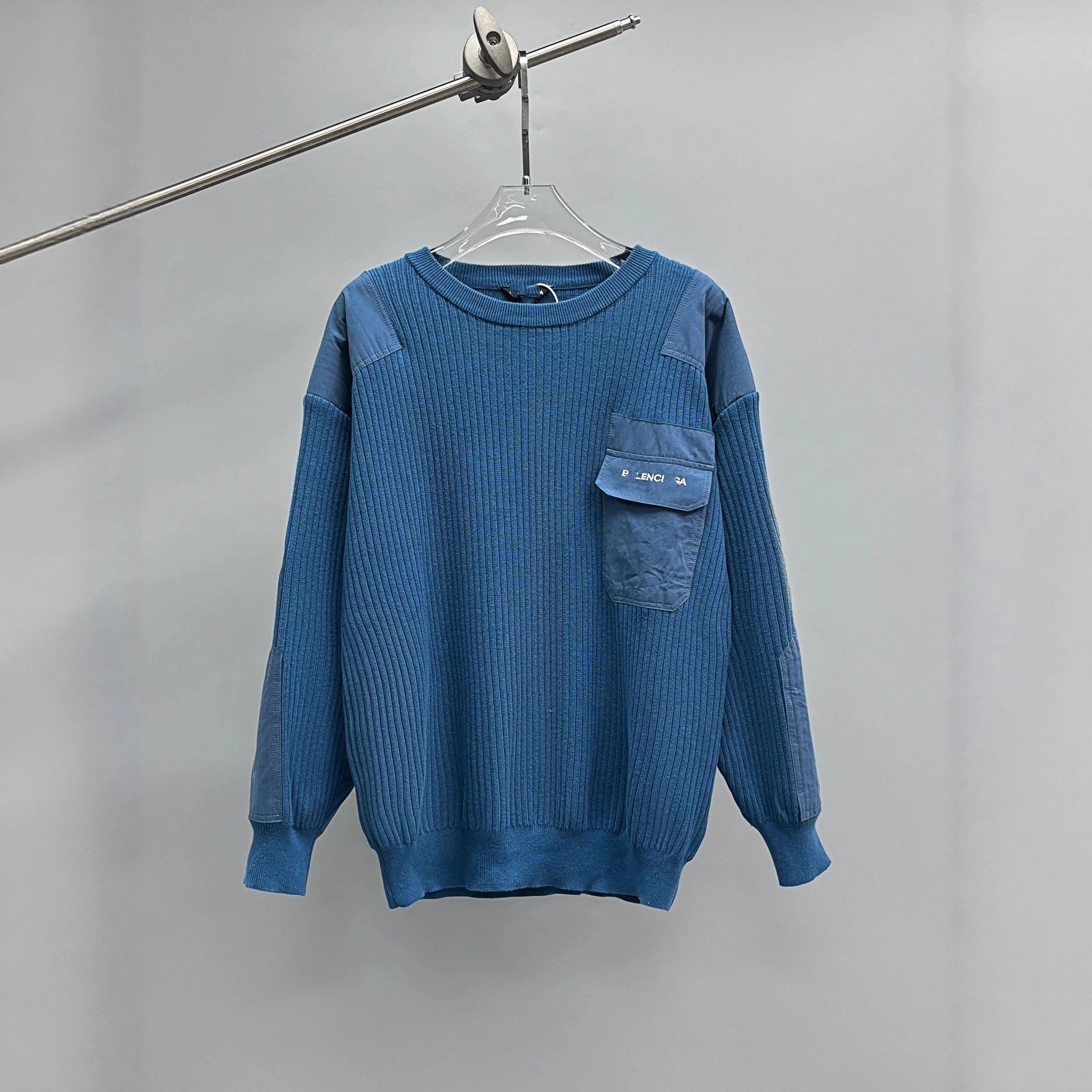 2025 new style Balenciaga patch embroidery letter embroidery reverse stitch pullover sweater