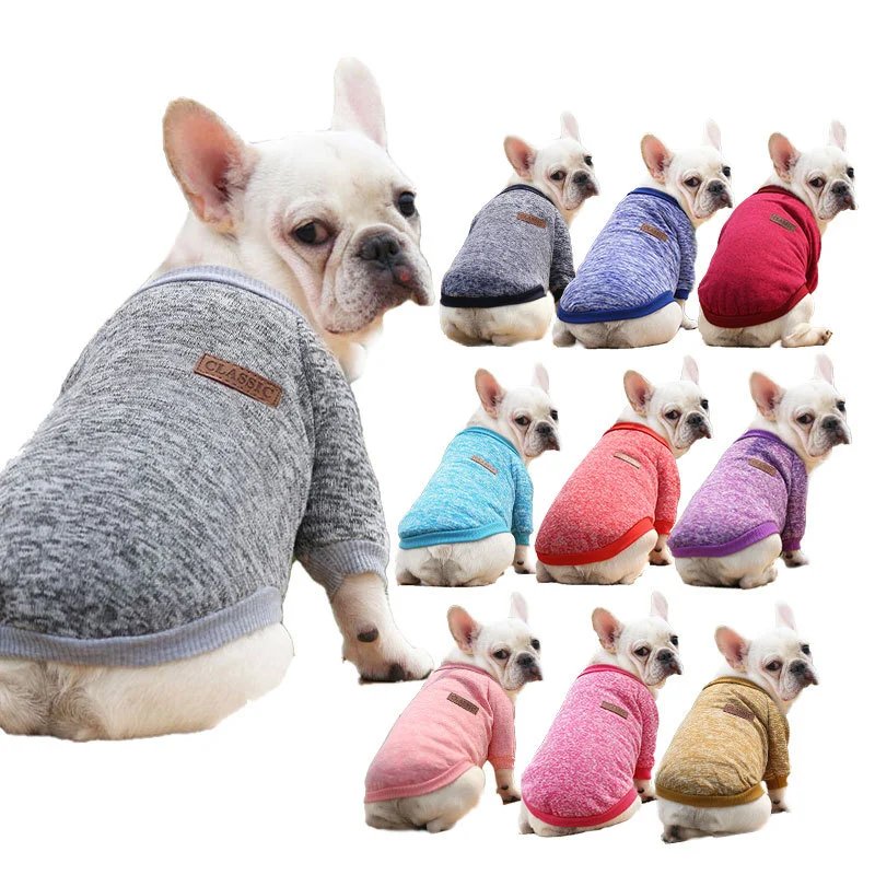 Autumn Winter Yarn Hoodie French Bulldog Dog Cat Pet Clothing Small Medium Dog Dog Clothing Cat Apparel Supplies