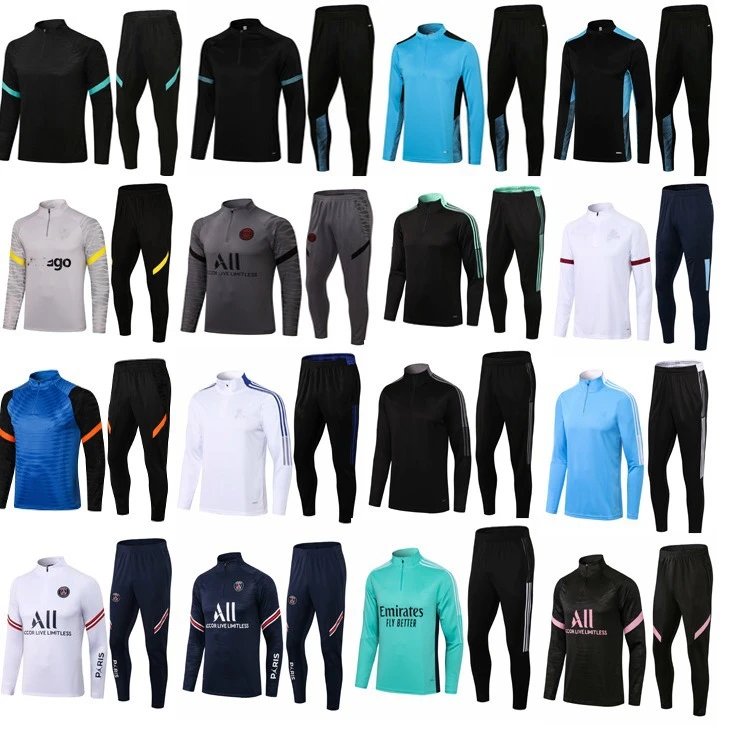 21-22 New balenciaga Marseille Barcelona Arsenal Atlético Madrid Football Training Suit Long Sleeve Match Jersey