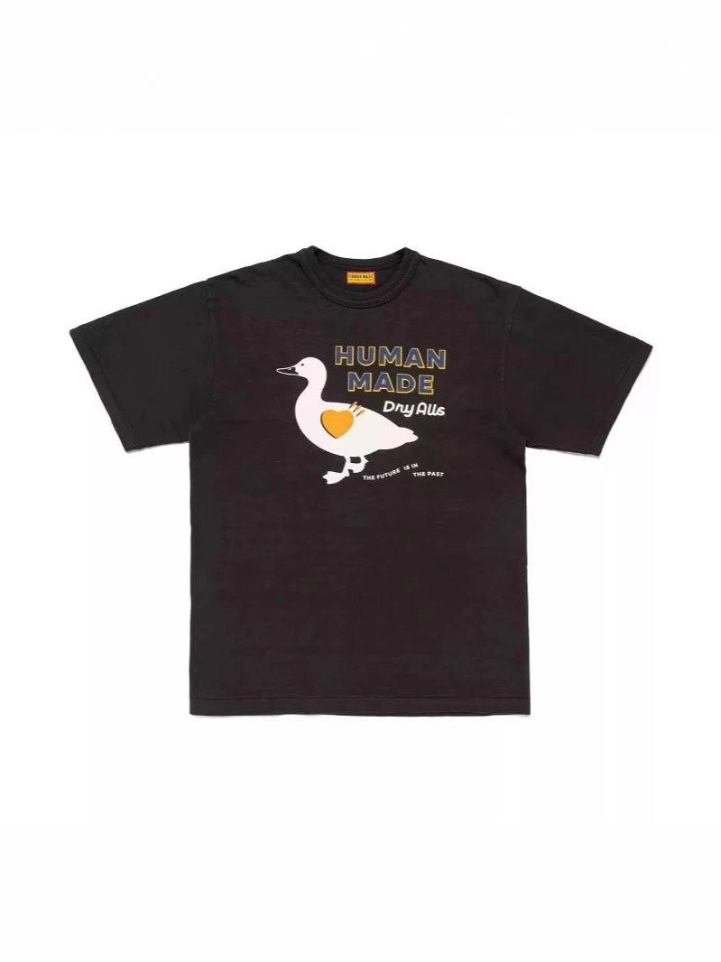 Human Made Duck Pattern Bamboo Cotton Short Sleeve T-shirt Loose Unisex Couples