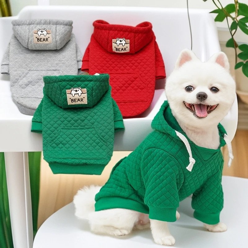 Pet Small Large Dog Golden Retriever Cat Autumn Winter Hooded Two-Legged Dog Hoodie Cat Clothing Supplies Sporty