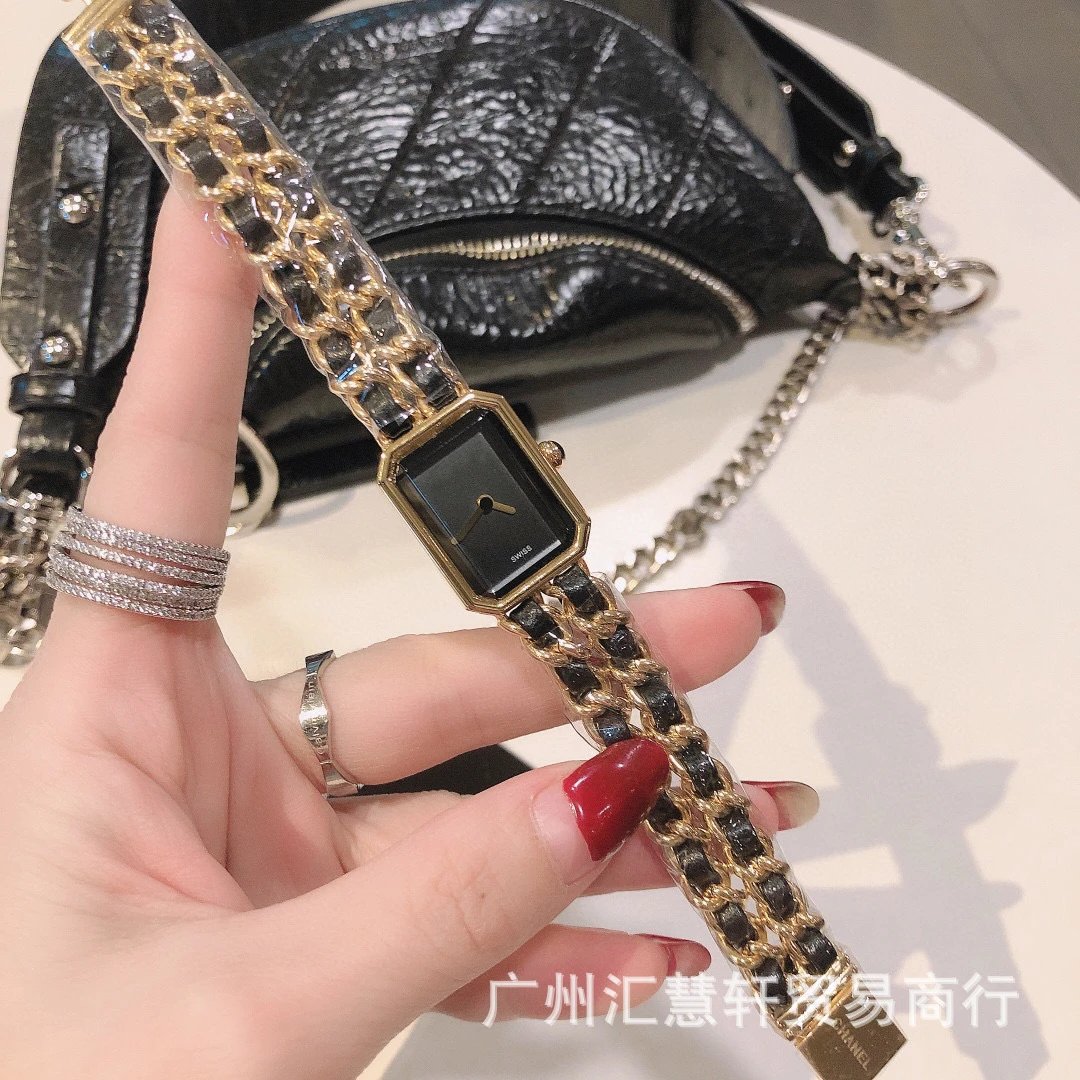 Chanel Braided Strap Square Quartz Stainless Steel Quartz Women's Watch