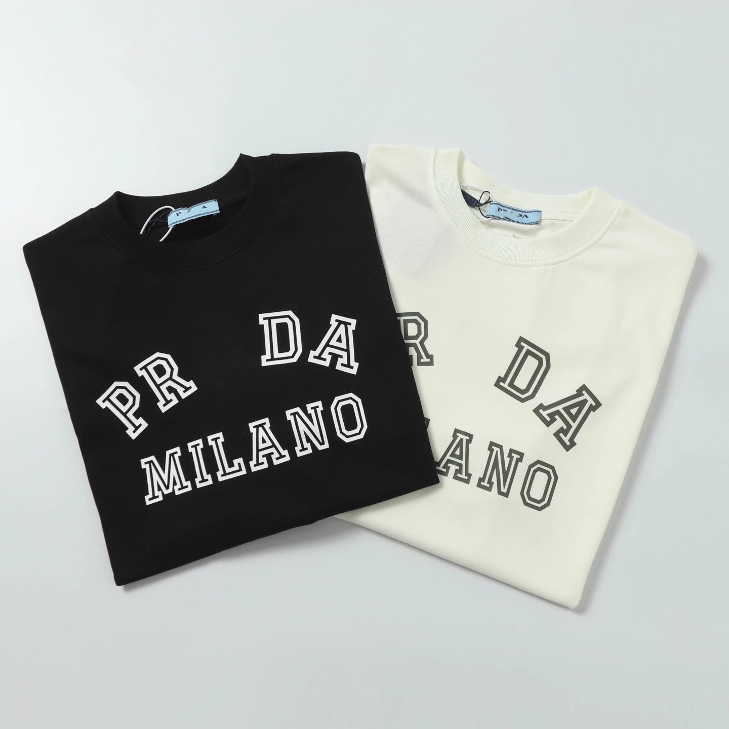 Prada Letter LOGO Summer Vacation Fresh Minimalist Short Sleeve Unisex T-shirt Top