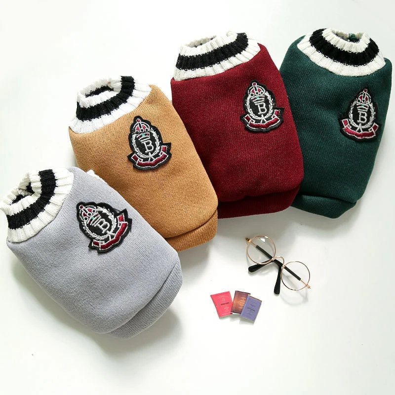 Autumn Winter Cat Vest School Style Pet Apparel Dog Cat Clothing Dog Clothing Vest Teddy Pomeranian Supplies