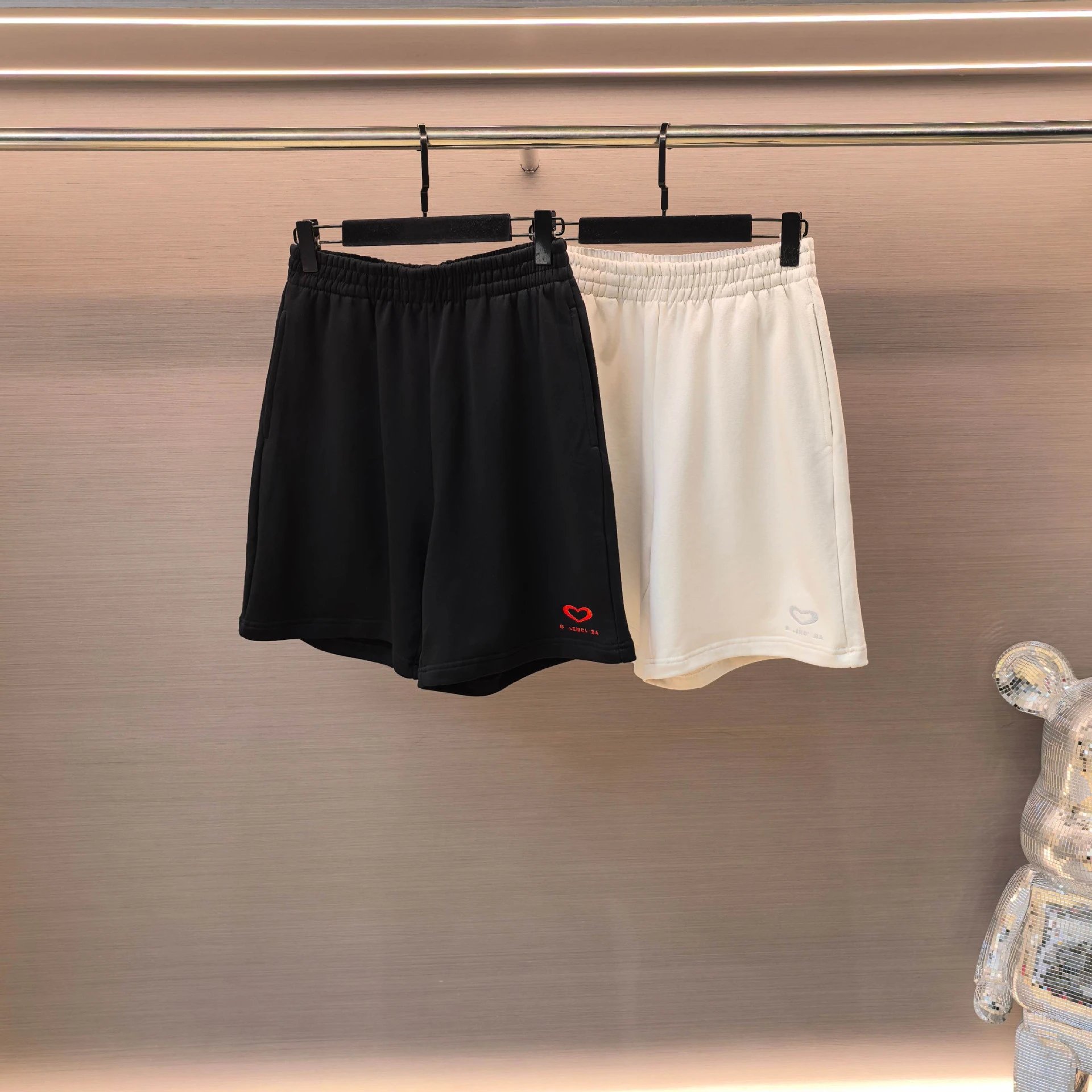 Balenciaga七夕 25 Limited Edition Heart Letter Embroidery Couple Shorts Unisex