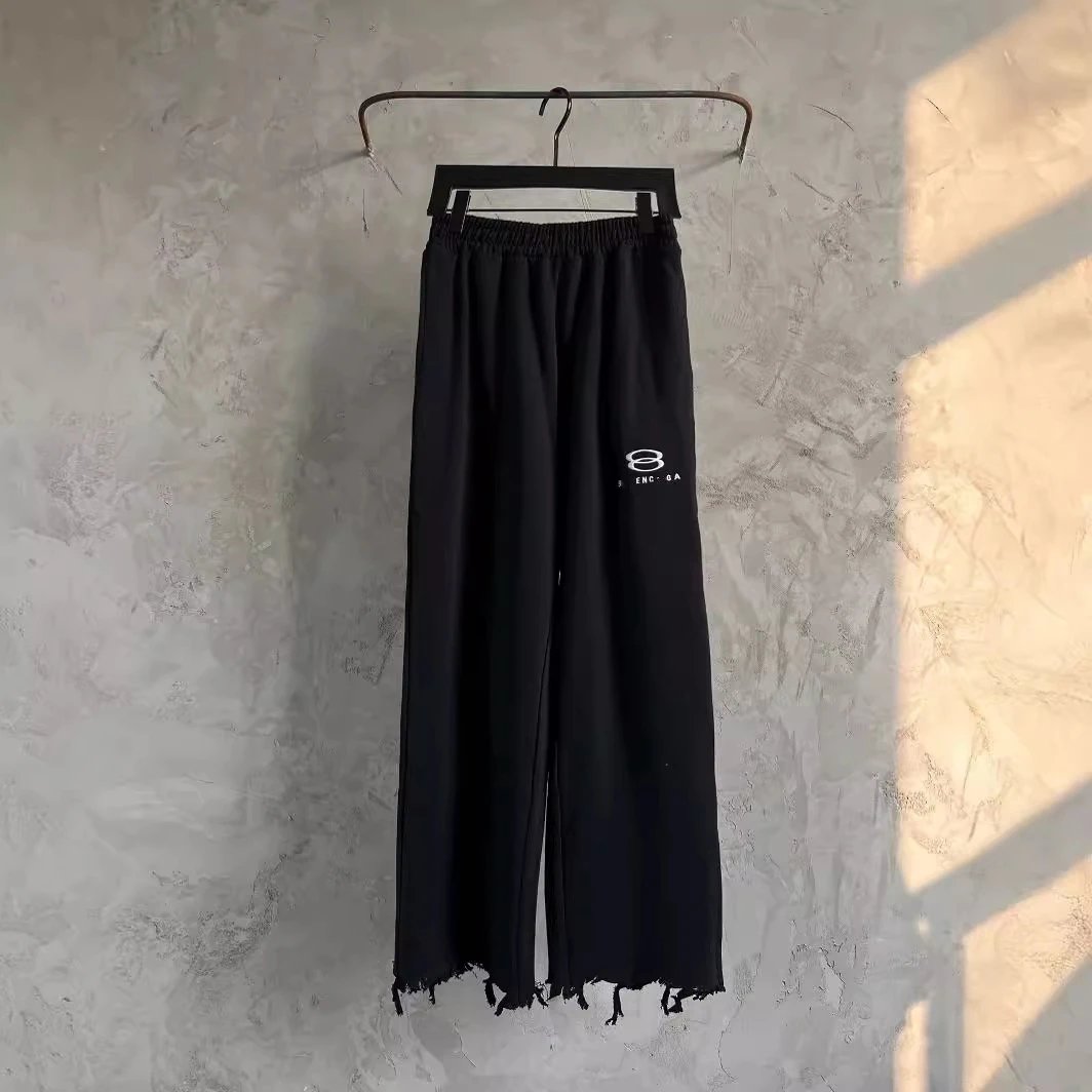 Balenciaga Vintage Grunge Washed Vintage Unisex Loose Straight Wide Leg Pants