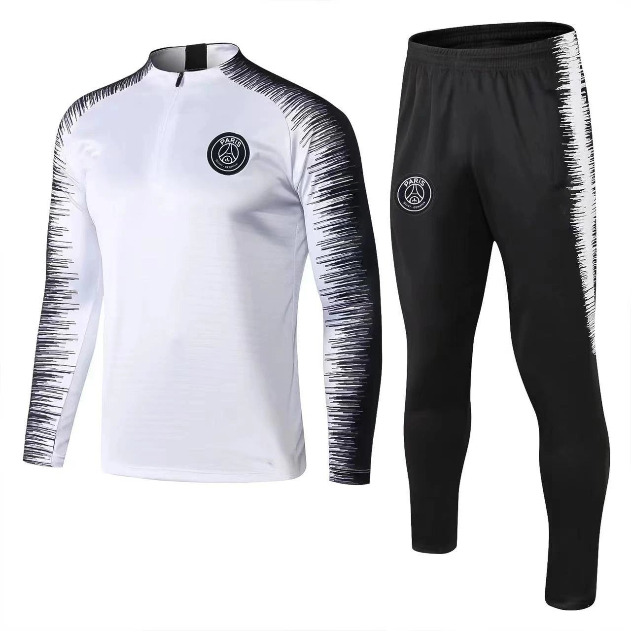 19-20 balenciaga Paris Saint-Germain Jersey Football Training Suit Long Sleeve Set Adult Half Zip Team Kids Jersey
