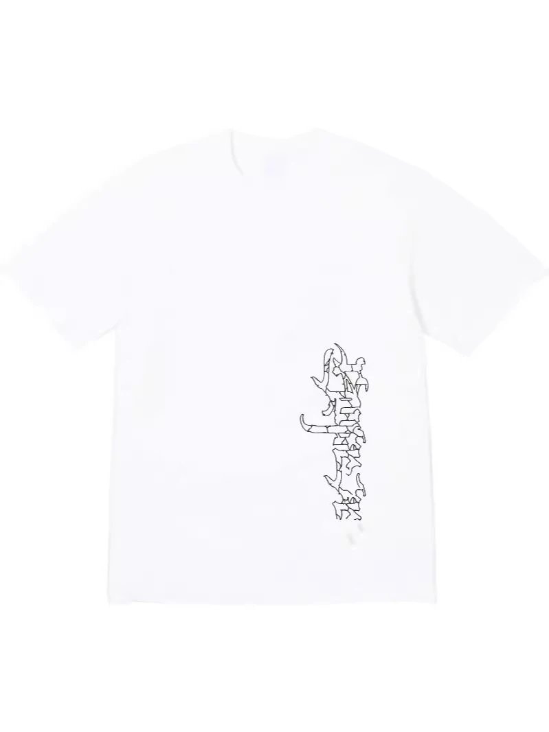 24FW Satan Tee Back Anime Character Satan Print Short Sleeve T-shirt Pure Cotton Unisex