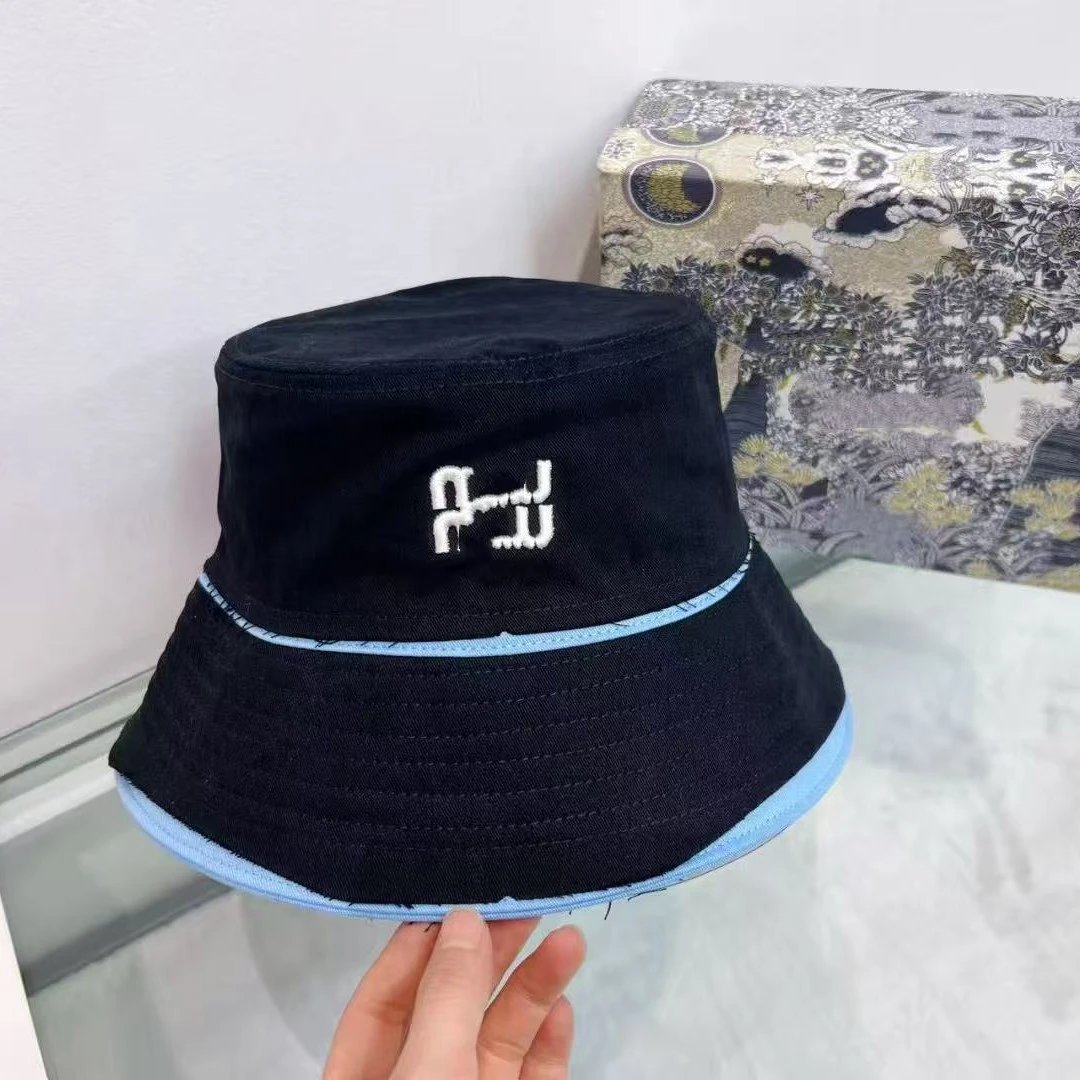Miu Miu Correct Letter Bucket Hat Women Spring Summer Sun Protection Wide Brim Bowl Hat Student Fashion Hat