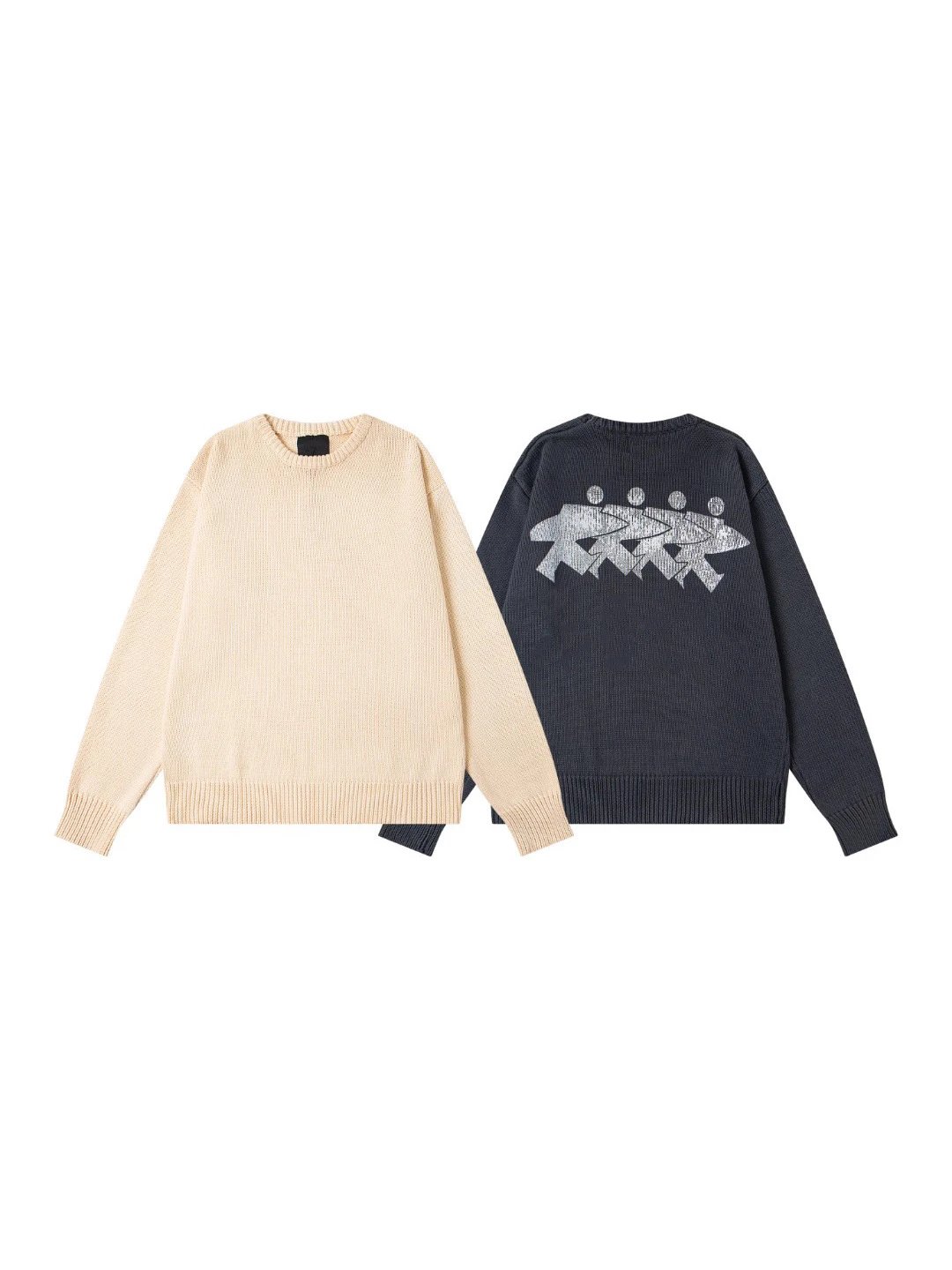 FW24 SURFMAN ICON COTTON LINEN CREW Back Logo Print Round Neck Sweater