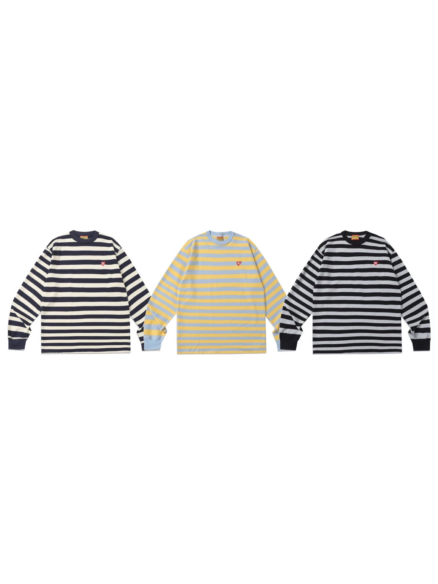 Human Made Stripe Long Sleeve T-Shirt Loose Casual Round Neck Loose Unisex Couple Style