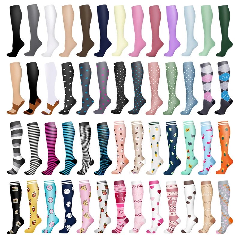 Factory Ready Stock Sports Compression Socks Multi-Color Men Women Outdoor Running Long Tube Socks Socks Calf Socks