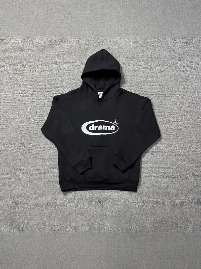 2025 Drama call basic shorts embroidery hip-hop hooded sweatshirt pants set loose casual