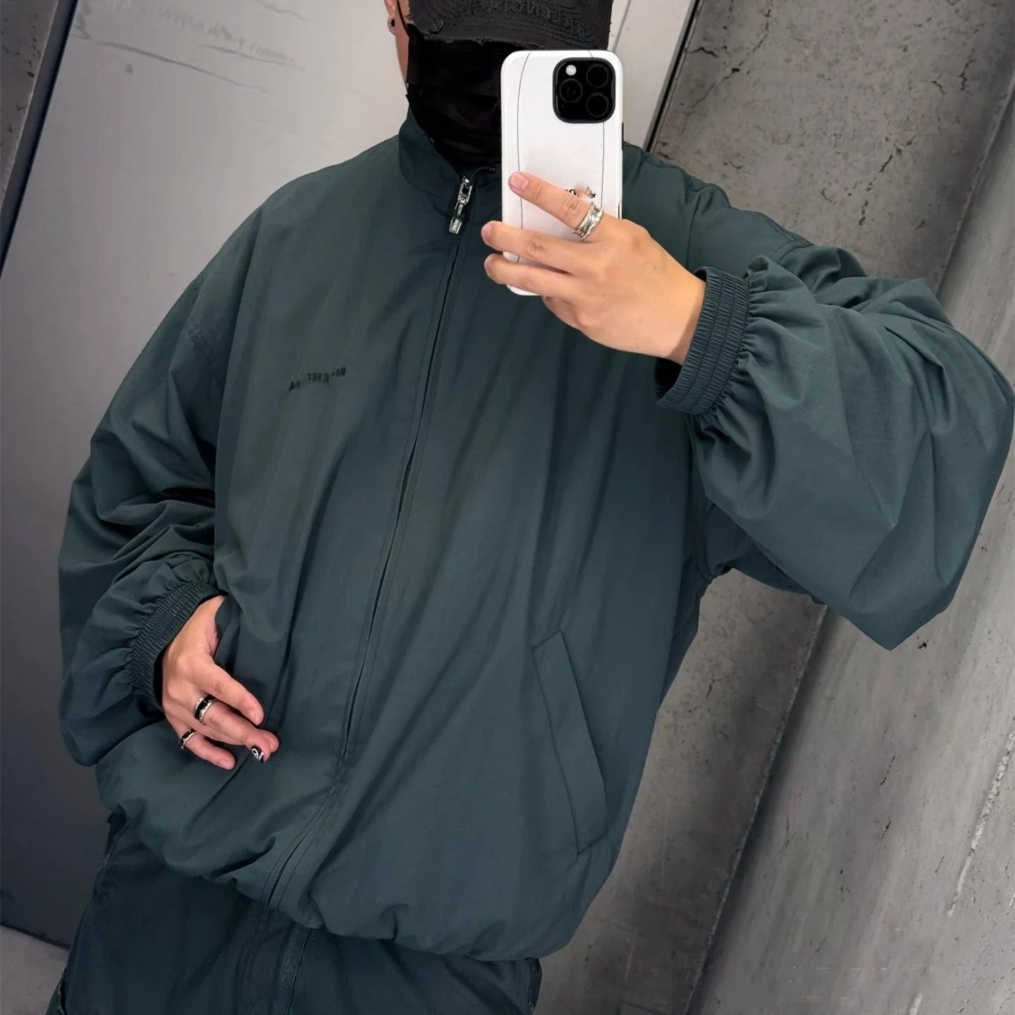 2025 New Balenciaga Classic Letter Embroidery Sport Windbreaker Jacket