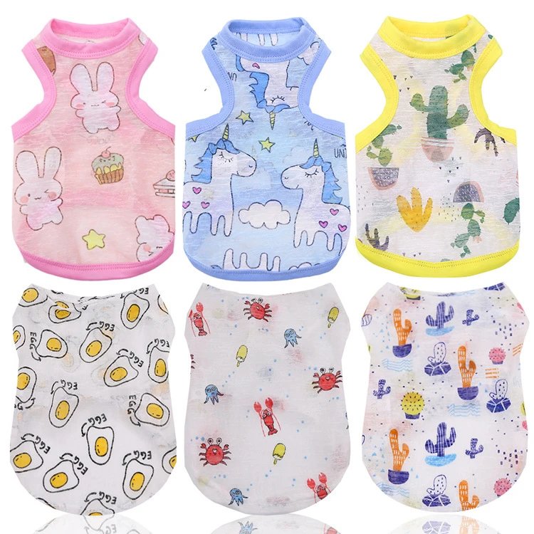 Pet Cat Apparel Small Medium Dog French Bulldog Cat Teddy Bichon Dog Clothing Sun Protection Vest Dog Clothing Supplies