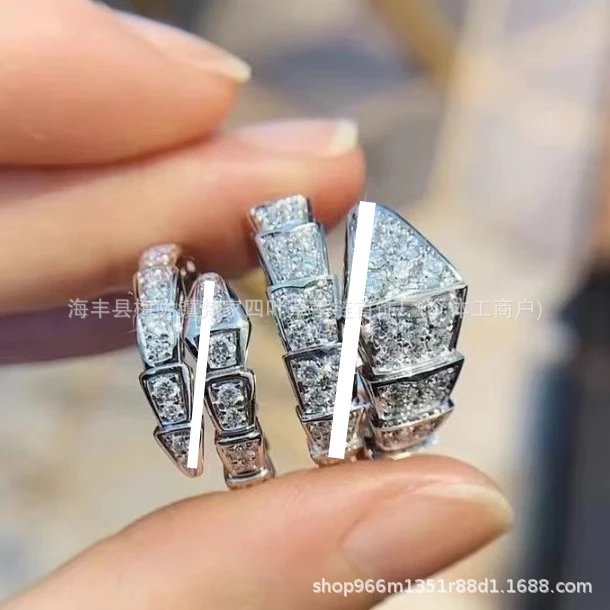 Bulgari Snake Ring for Women, Alloy Plated 18k Rose Gold Design Snake Bone Three Rows Large Head Snake Ring, Simple Ring