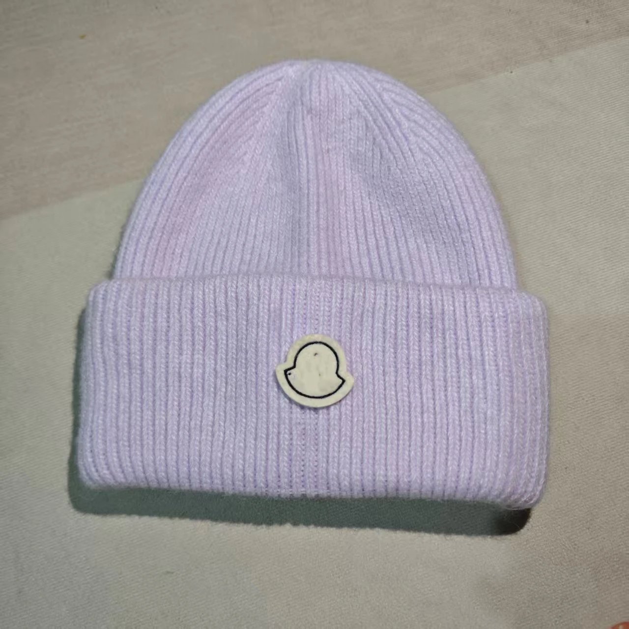 Moncler Correct Autumn Winter Rabbit Fur Knit Hat Casual Versatile Warm Cap Unisex Cold Hat
