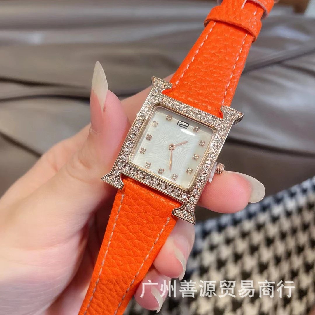 Hermès diamond mother-of-pearl dial women's watch