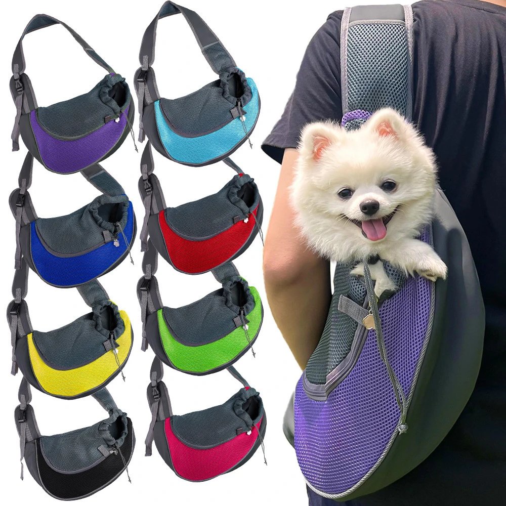 Crossbody Mesh Breathable Comfortable Dog Cat Shoulder Bag Teddy Pet Dog Outdoor Cat Backpack Supplies