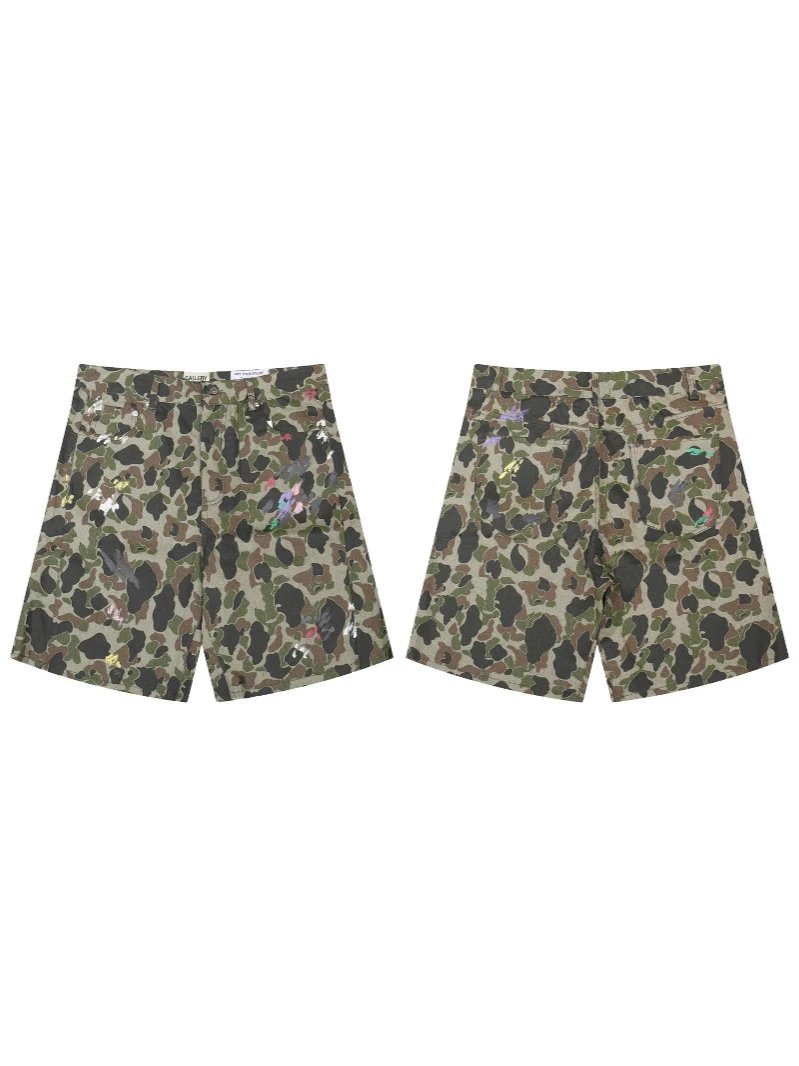 Gallery Dept Hand-Painted Splatter Washed Cargo Shorts