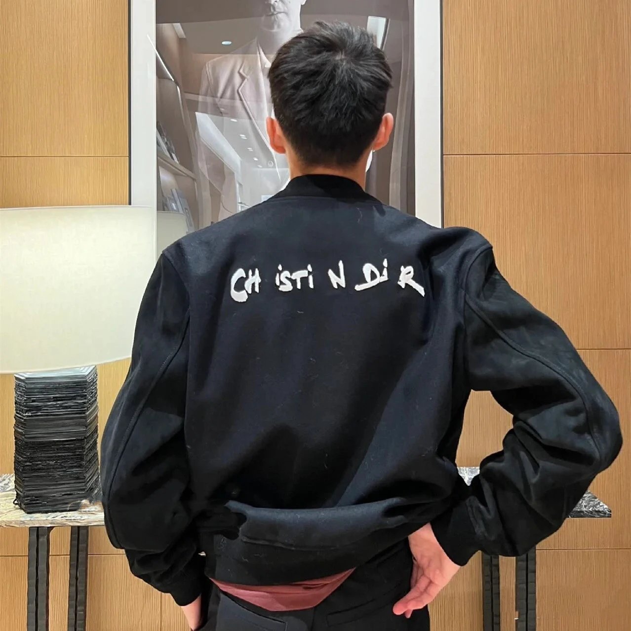 2025 New Dior Letter Embroidery Logo Solid Color Baseball Jacket Men