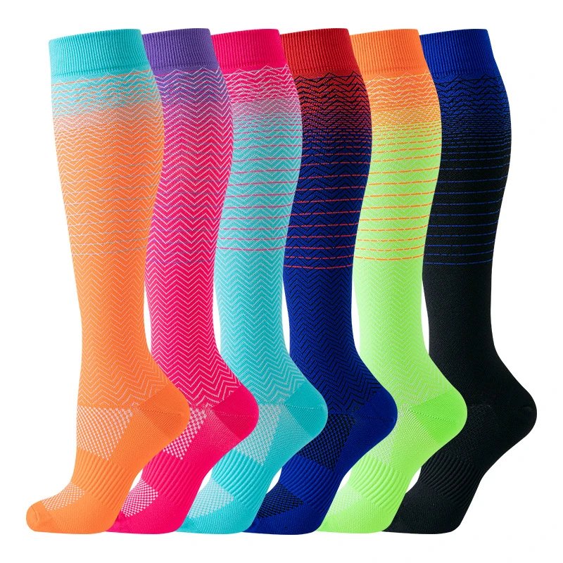 Calf Socks Compression Socks Elastic Socks Sports Cycling Running Yoga Socks Men Long Tube Compression Socks Women Ready Stock