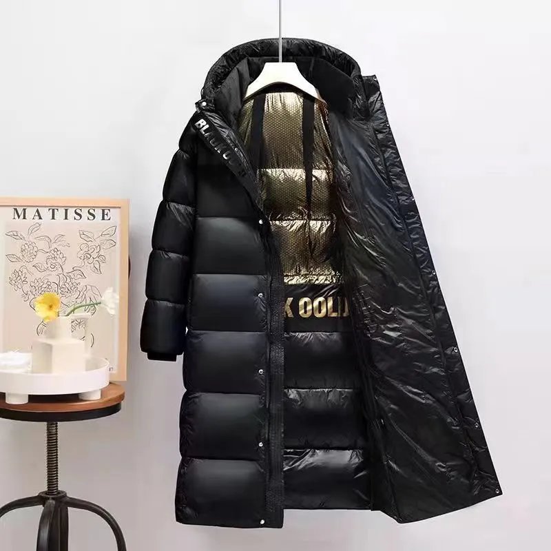 Black Gold Down Jacket Upgraded Version Long Short Winter Couple Fashion Extreme Cold Protection Outerwear