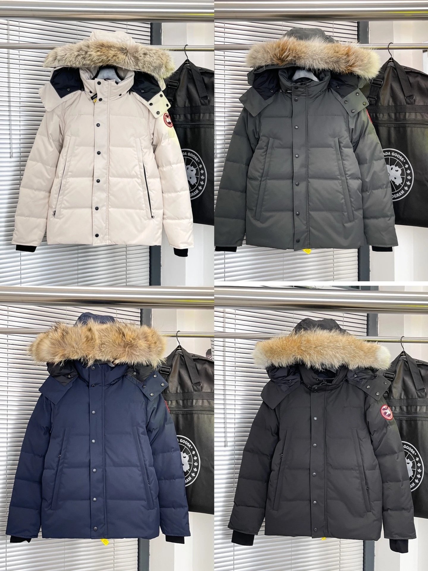 Canada Goose Down Jacket 29 Style Canada Goose Wyndhaw Men's Parka with Wolf Fur Collar Expedition