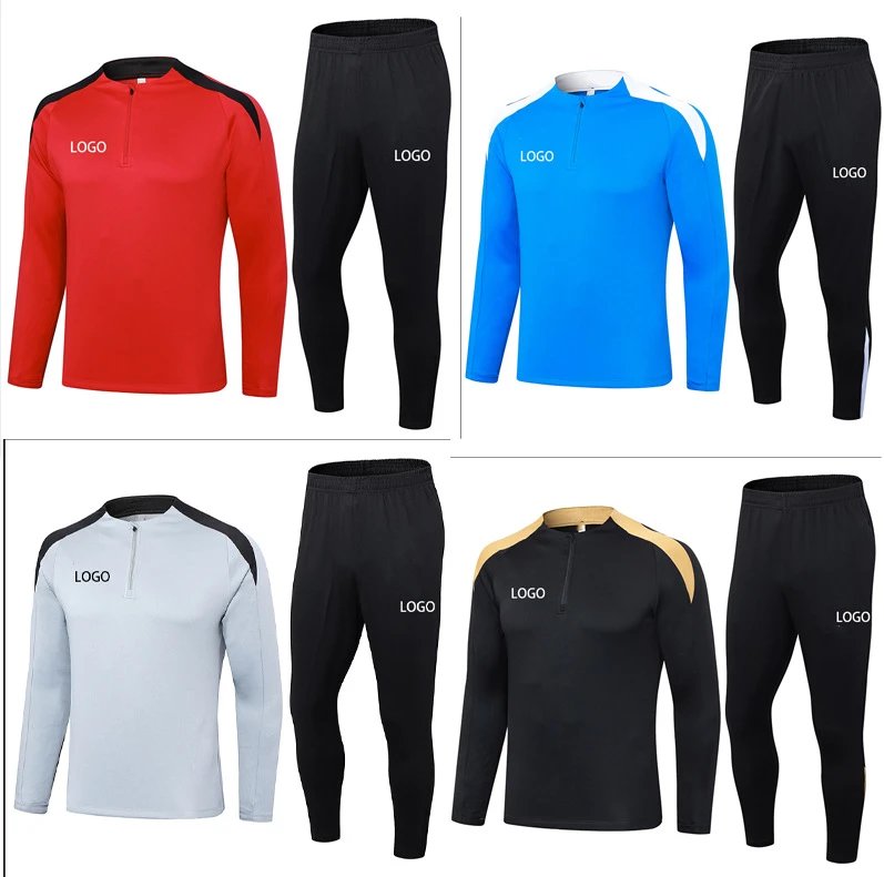 New Casual Football Half Zip Training Suit Match Training Suit Custom Design Breathable Comfortable Moisture-Wicking Jersey