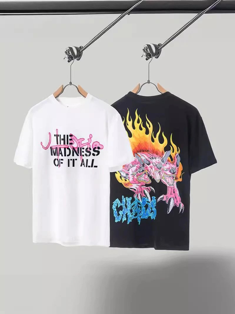 Travis Scott Cactus Jack x Utopia Collaboration Flame Dog Short Sleeve T-shirt