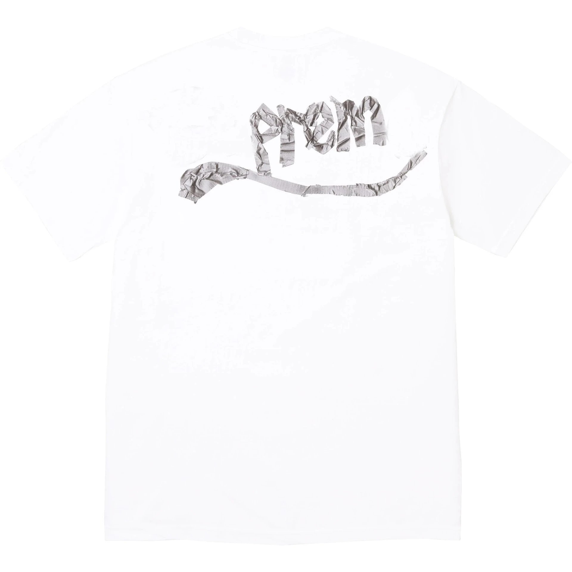 25SS Tape Tee Back Tape Logo Print Short Sleeve T-shirt Pure Cotton Unisex