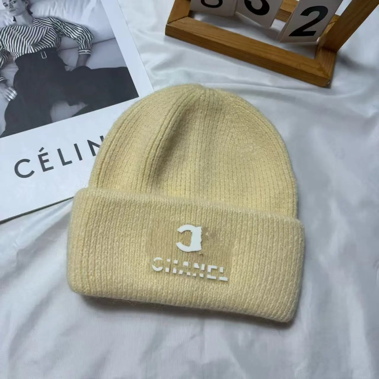 New Chanel Knit Pullover Hat Women Online Famous Ear Warmer Cold Hat Versatile Warm Winter Beanie