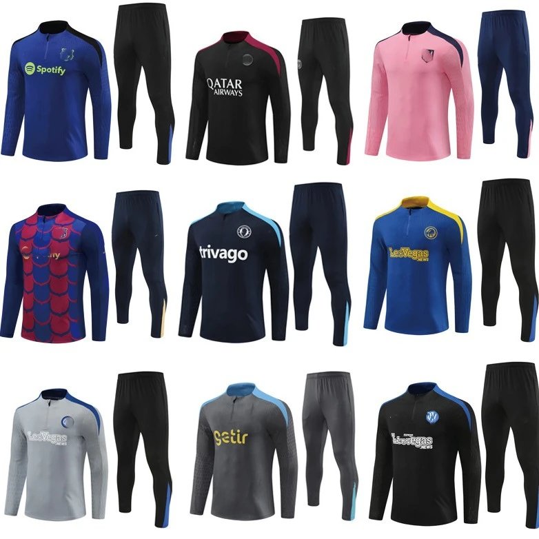 24-25 balenciaga Chelsea Inter Milan Atlético Madrid Marseille Liverpool Football Training Suit Half Zip Adult/Kids Jersey
