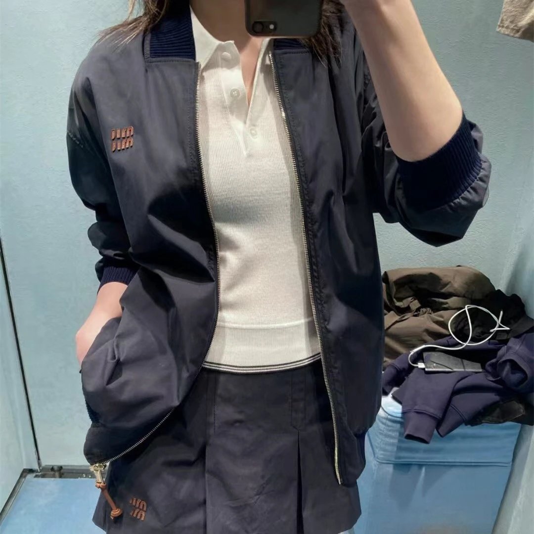 Miu Miu Panama Cotton Solid Color Jacket Unisex Cardigan