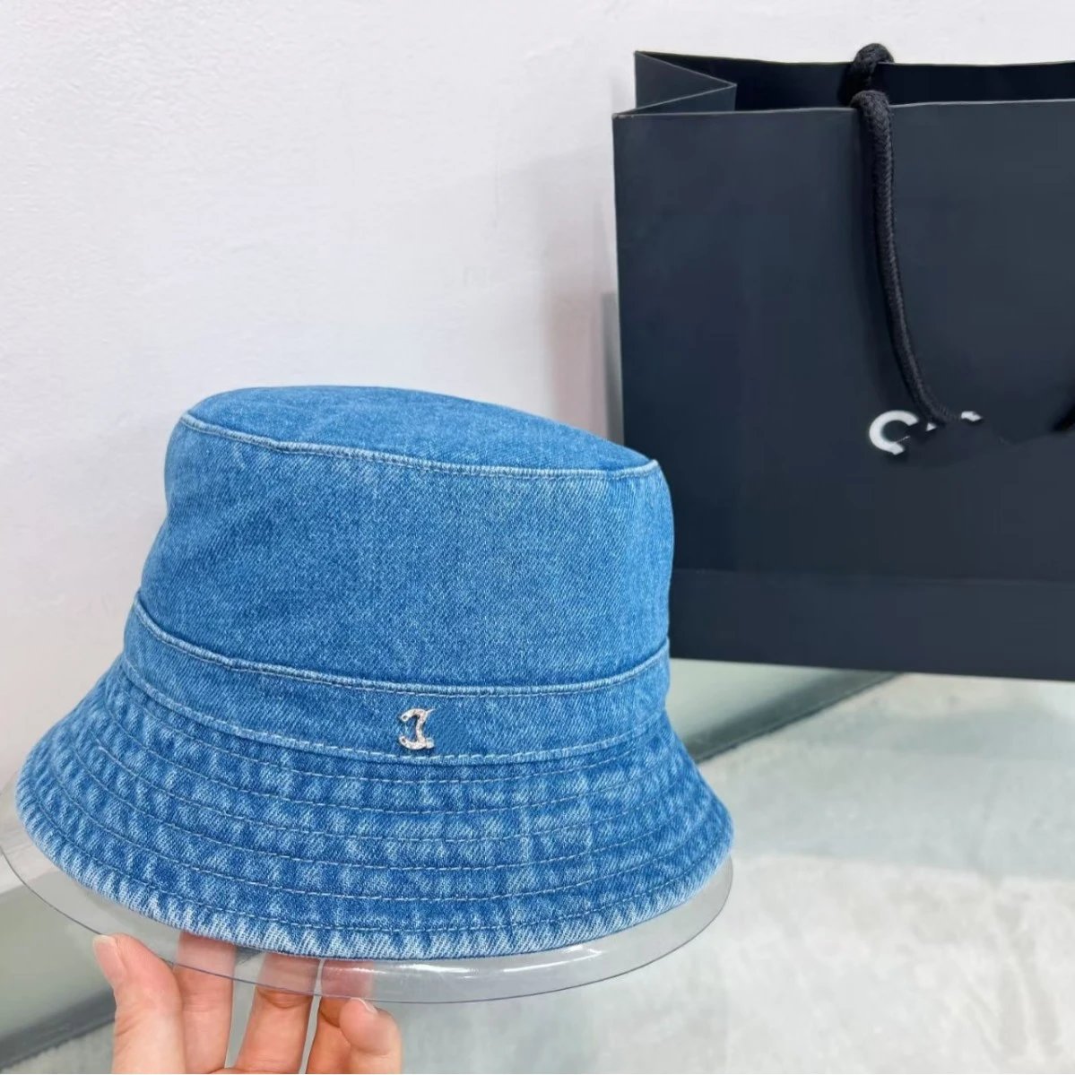 Vintage Denim Bucket Hat Women Face Slimming No-Makeup Coverage Bowl Hat Fashion Couple Sun Hat