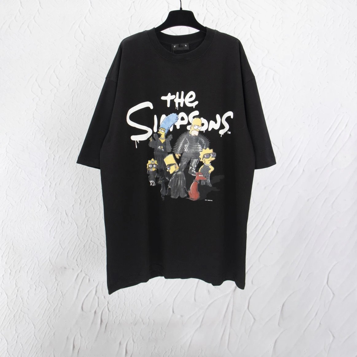 New Balenciaga The Simpsons Crack Print Unisex Loose Small Neckline Short Sleeve T-shirt