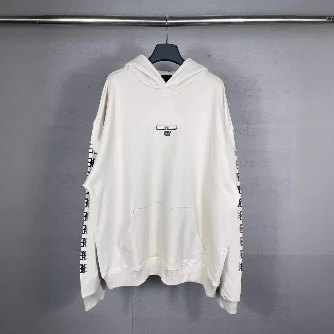 Balenciaga BB Embroidery Pullover Hoodie Loose Casual Unisex Hooded Sweatshirt Couple Style Versatile Ins