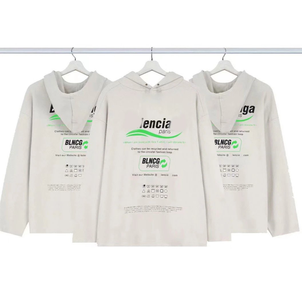 Balenciaga cola environmental print hooded sweatshirt versatile street men's and women's couple style hooded sweatshirt loose