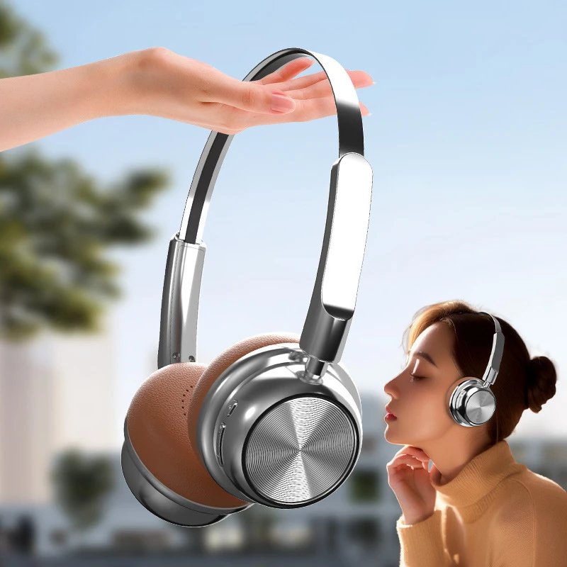 New CR-20 Retro Fashion Mallard Metal Bluetooth Earphones 5.4 Over-Ear Headphones Ultra Long Battery Life