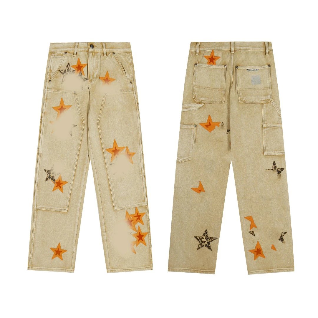 2025 Chrome Hearts Star Pattern Cargo Pants Loose Casual Unisex