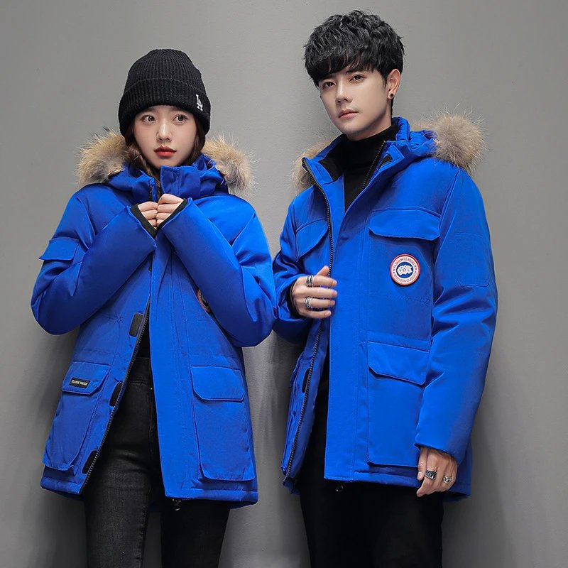 New Style Thick Unisex Couple Medium Long Winter Workwear Jacket