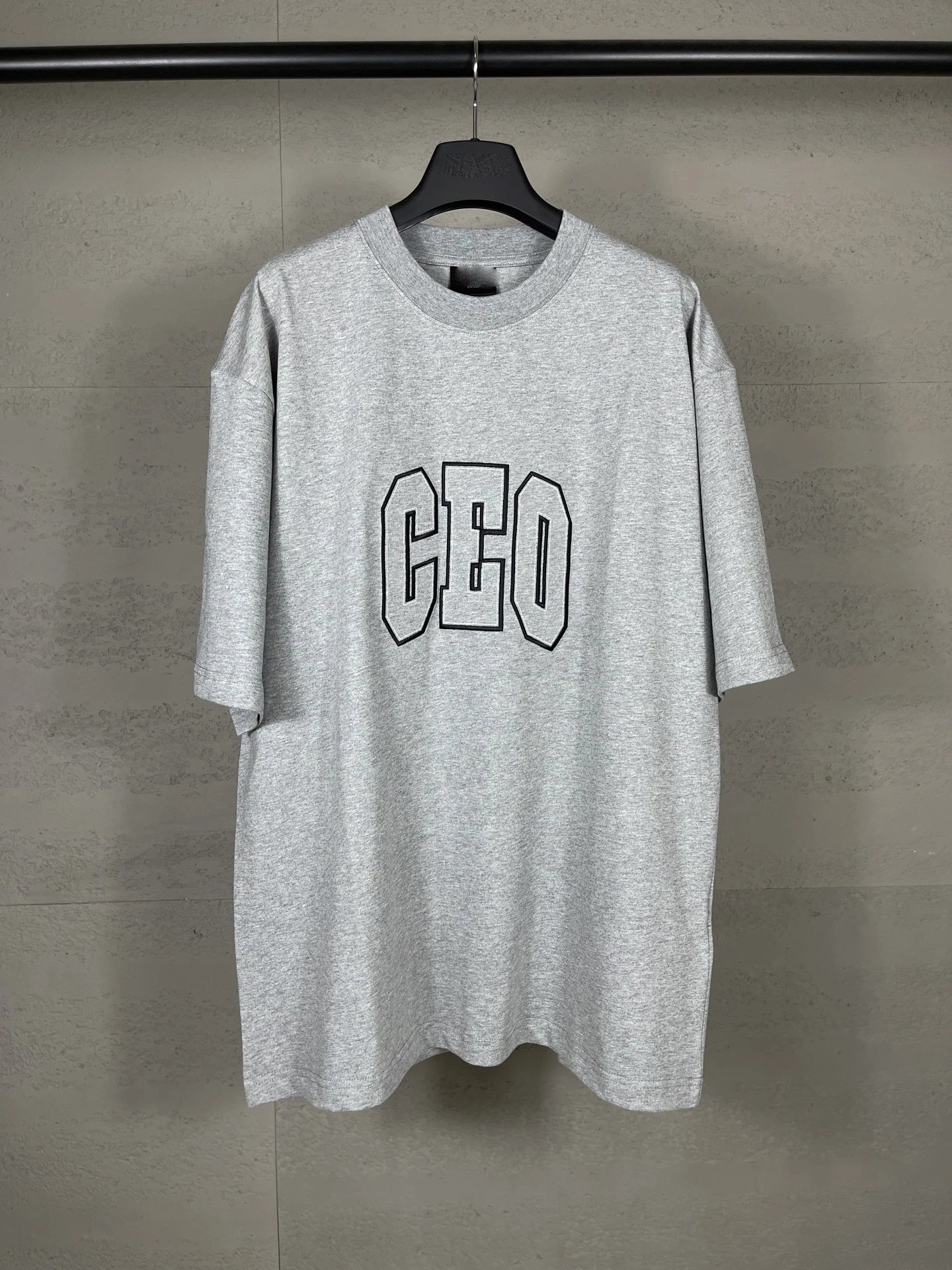 2025 Balenciaga Front CEO Team Logo Embroidery Short Sleeve T-shirt Loose Casual Unisex