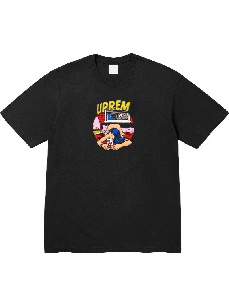 25SS Bedroom Tee Bedroom Comic Girl 3D Logo Short Sleeve T-shirt Pure Cotton Unisex