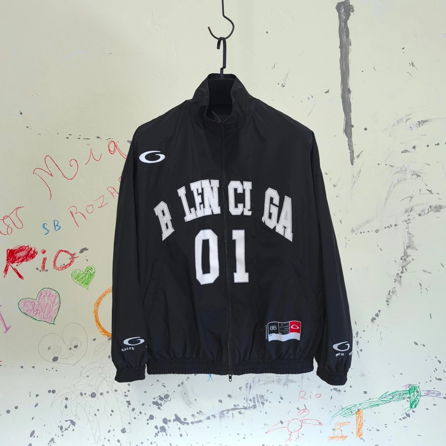 Balenciaga Manchester United basketball series embroidery sport windbreaker jacket pants set men's and women's-
