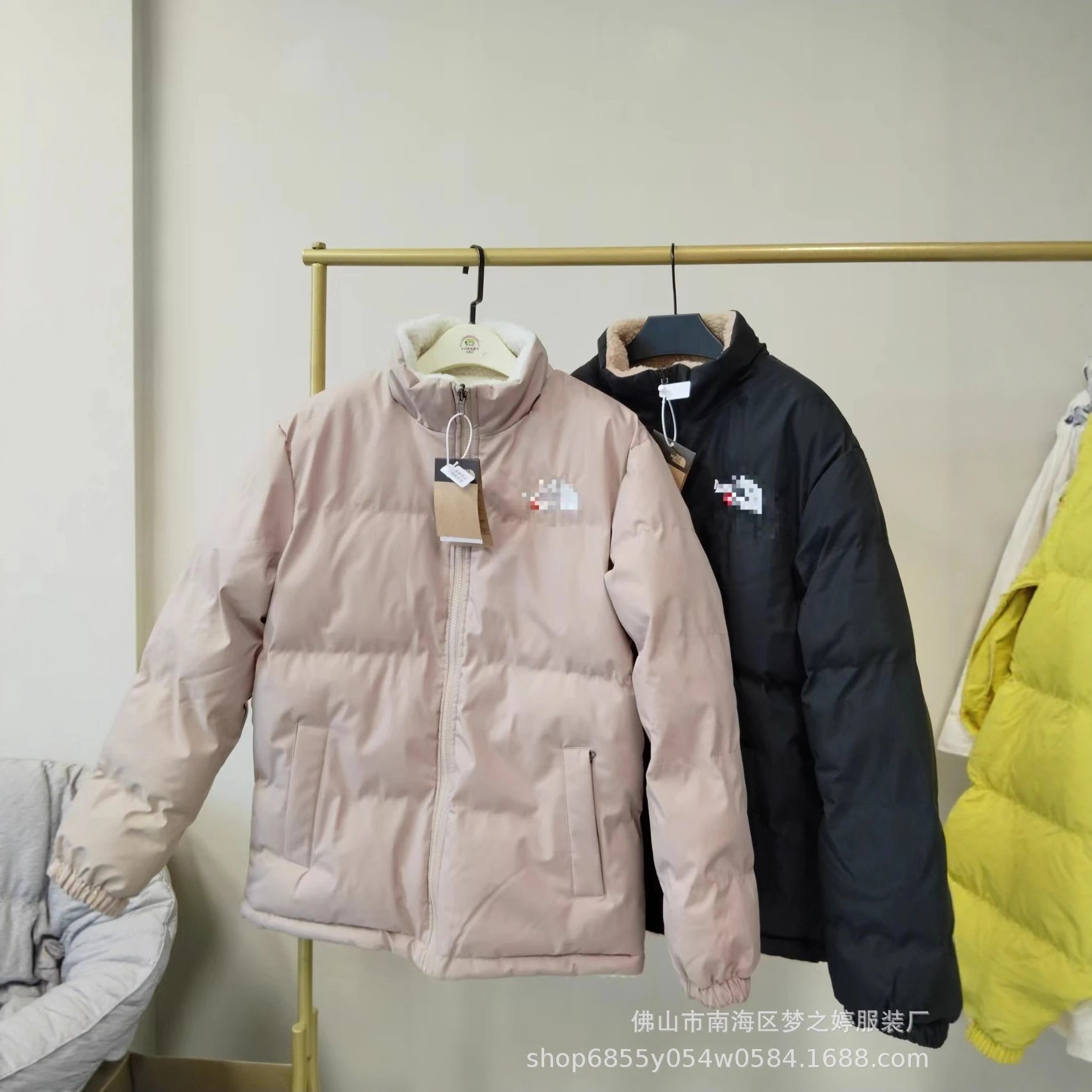 US Version Reversible Lamb Fur 1996 Cotton Jacket Unisex Autumn Winter Fleece Thick Loose Warm Double Sided Jacket